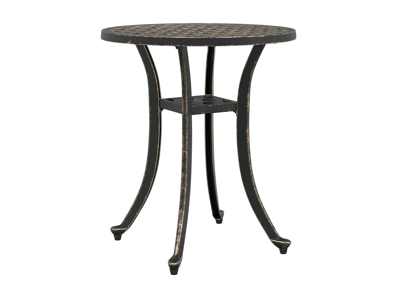 Table de jardin bronze Ø48x53 cm aluminium coulé