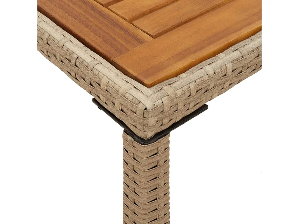 Table de jardin avec dessus en bois d'acacia beige 115x54x74 cm