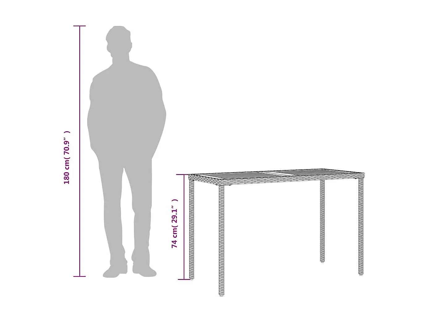 Table de jardin avec dessus en bois d'acacia beige 115x54x74 cm