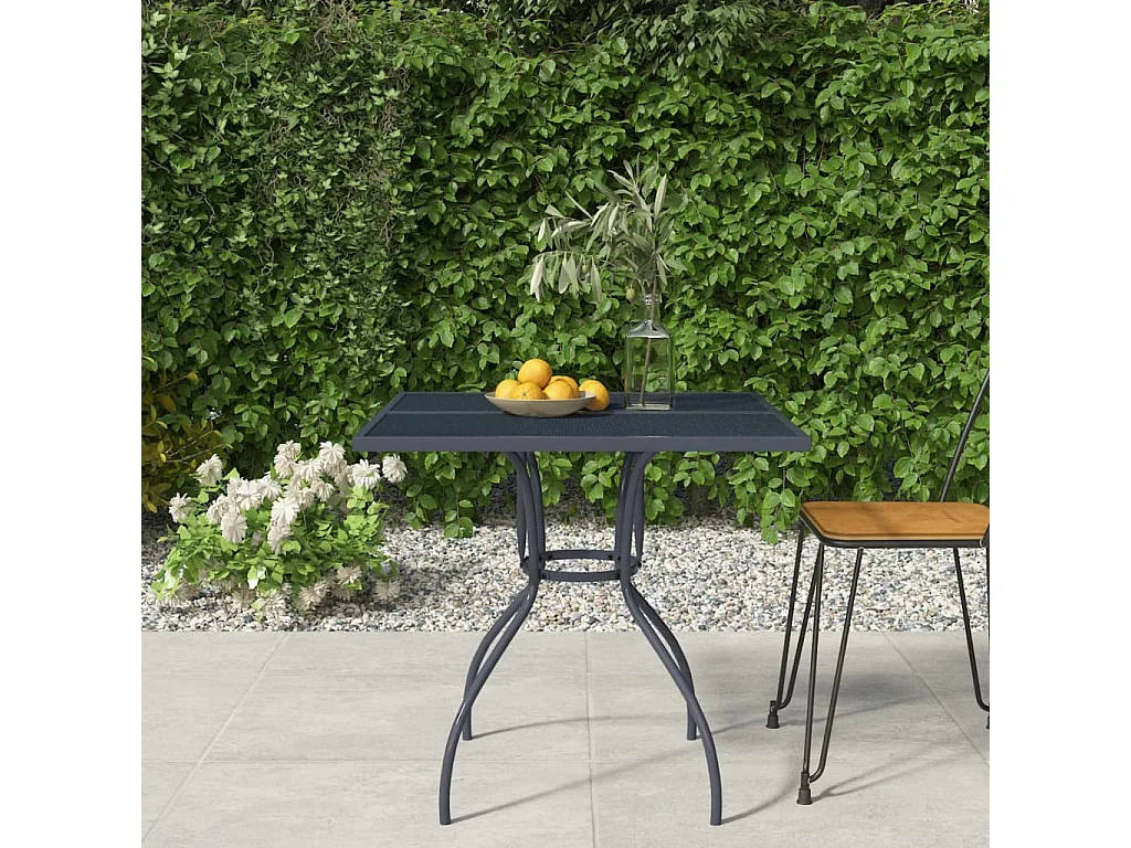 Table de jardin anthracite 80x80x72,5 cm Treillis d'acier