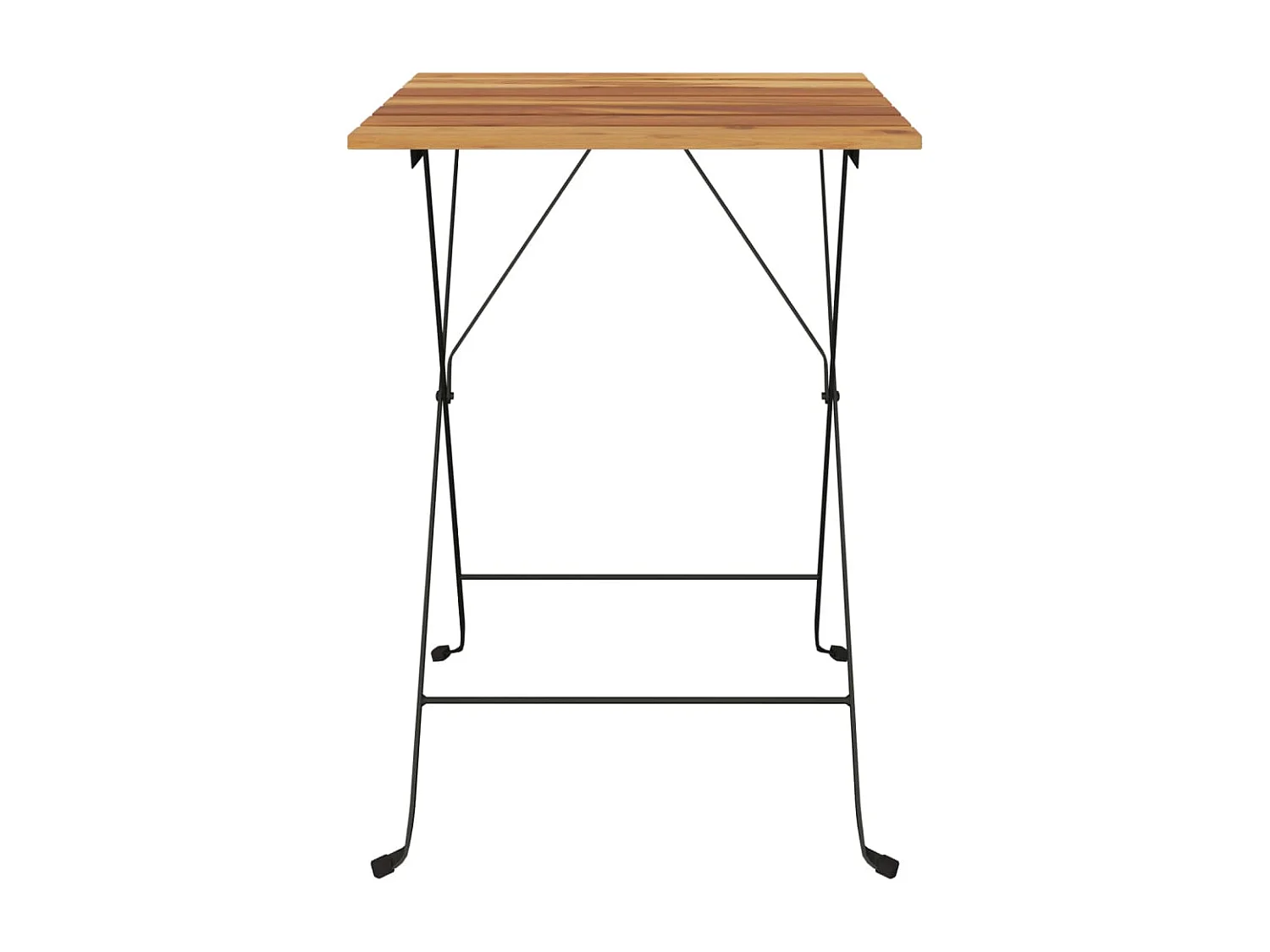 Table de bistro pliante 55x54x71cm Bois de teck solide et acier