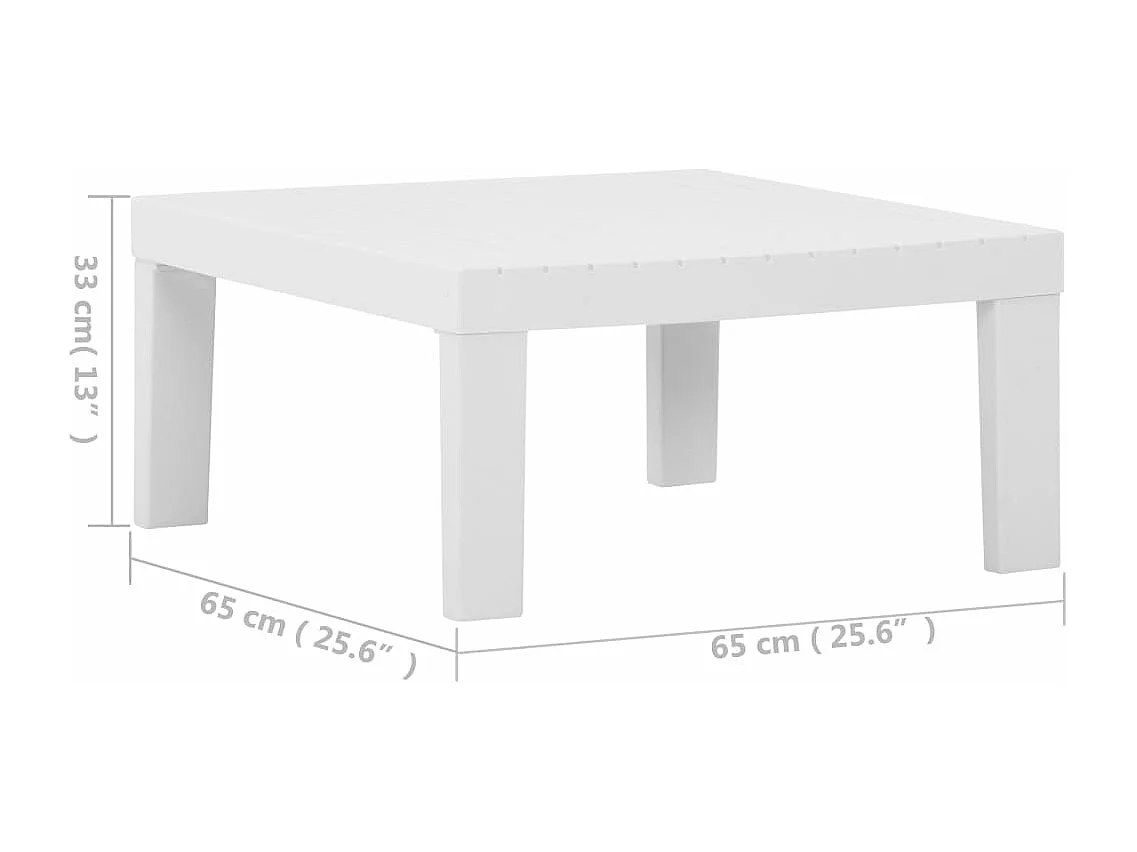 Table de salon de jardin Plastique Blanc