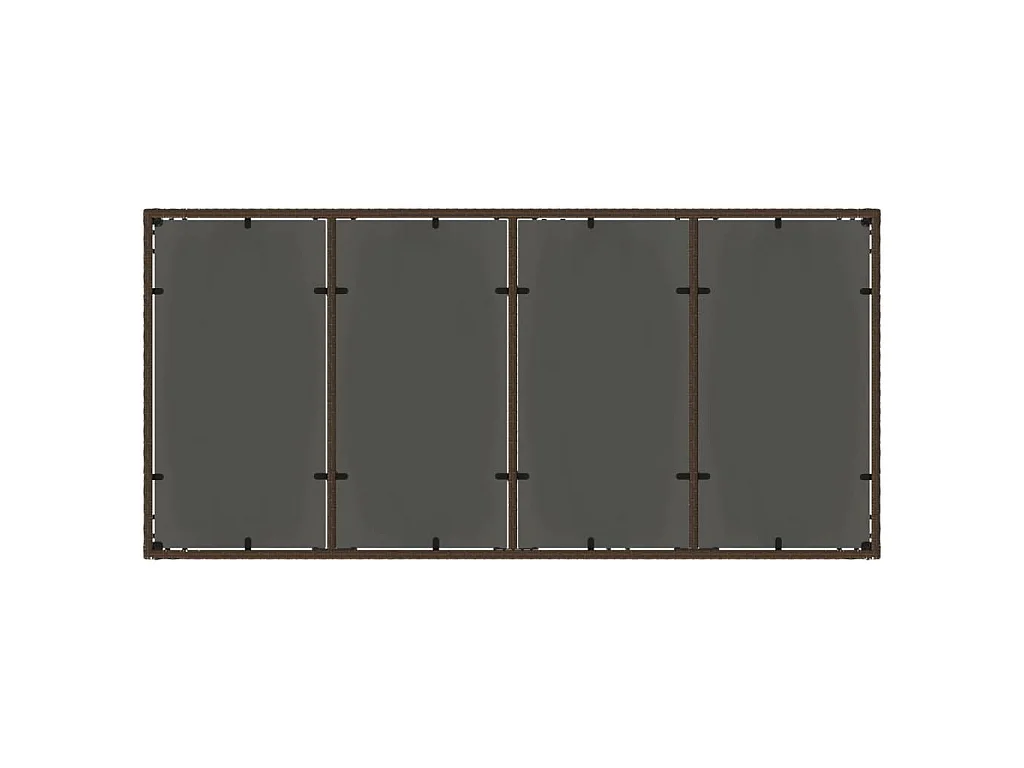 Mesa de jardín superficie de vidrio ratán PE marrón 190x90x75cm