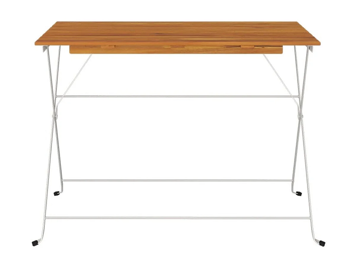 Table de bistro pliante 100x54x71cm Bois acacia solide et acier