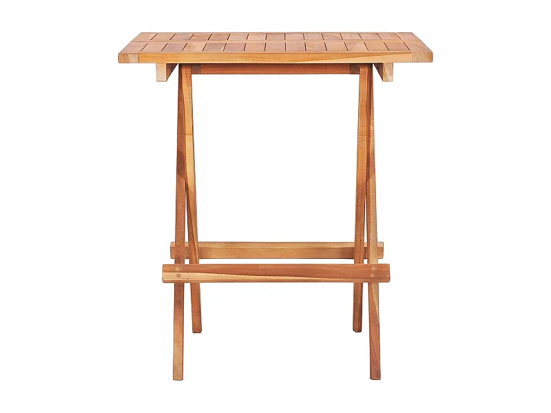 Mesa plegable de bistró de madera maciza de teca 60x60x65 cm