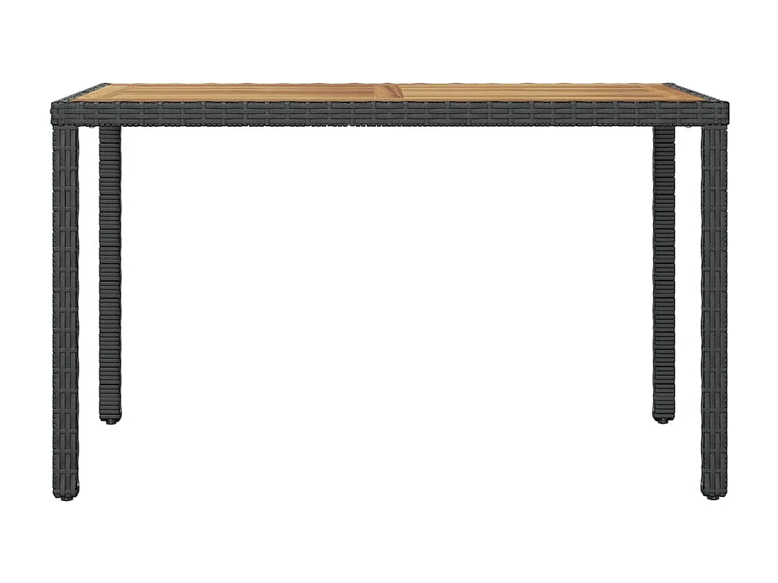 Table de jardin Noir et marron 123x60x74cm Bois d'acacia solide