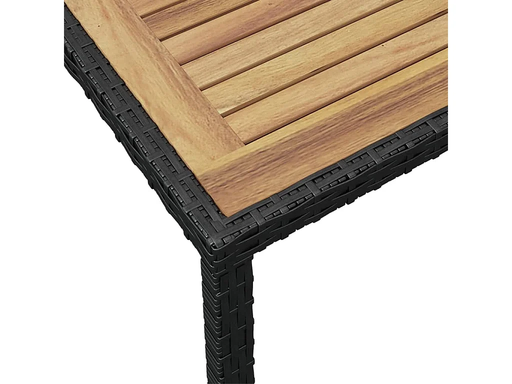Table de jardin Noir et marron 123x60x74cm Bois d'acacia solide