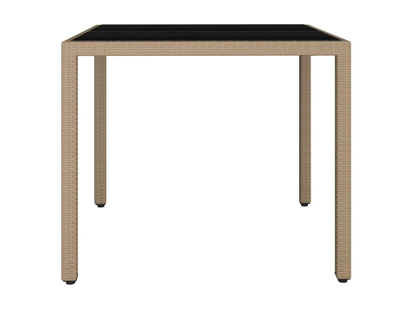 Table de jardin plateau en verre Résine tressée verre trempé