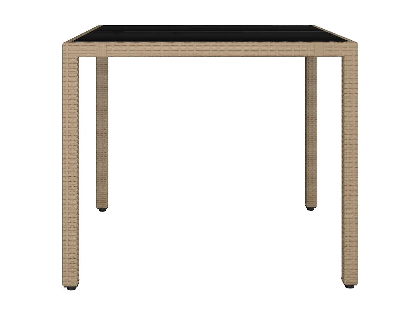 Table de jardin plateau en verre Résine tressée verre trempé