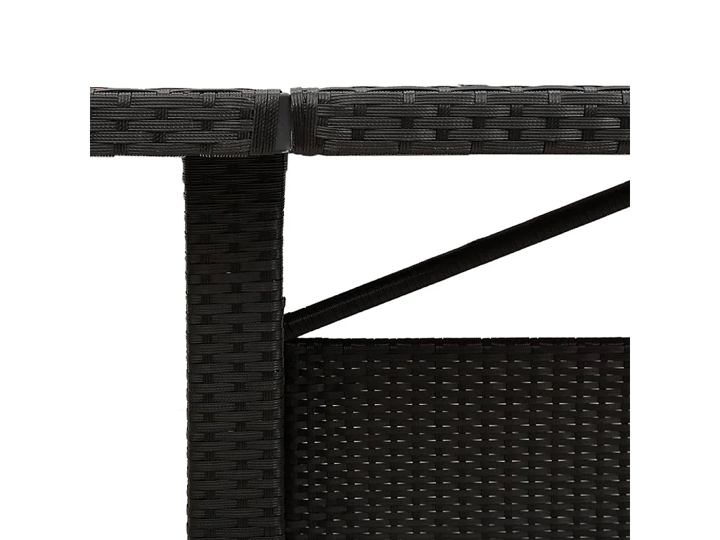 Mesa de jardín superficie madera acacia ratán negro 240x90x75cm