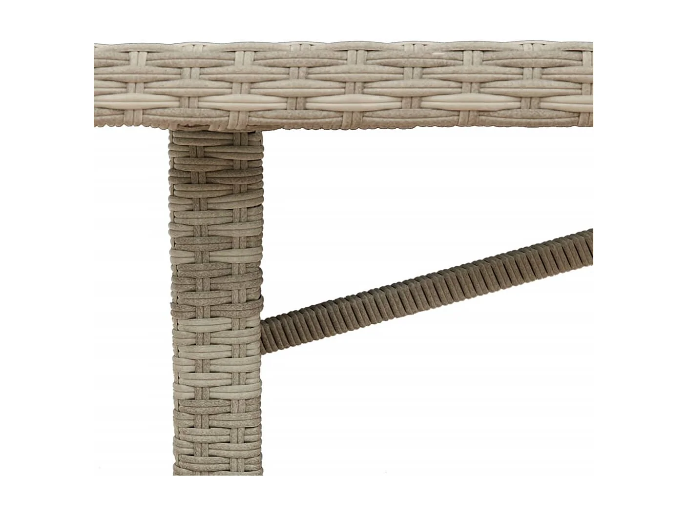 Table de jardin dessus en verre gris clair 190x80x74 cm