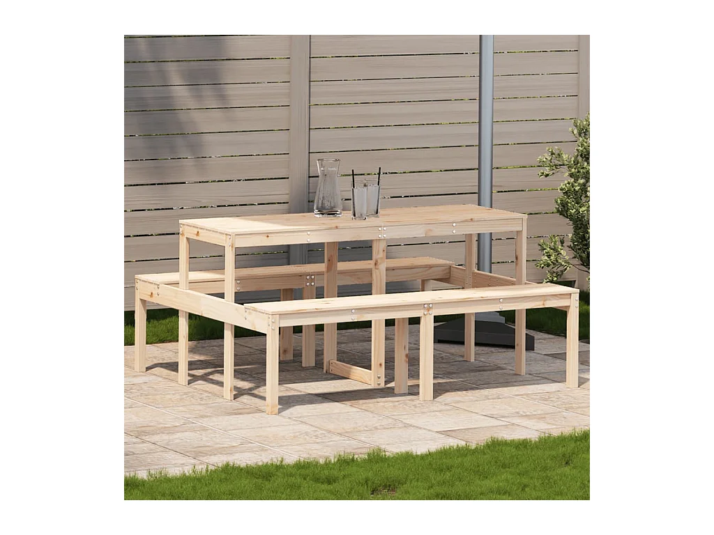 Table de pique-nique 160x134x75 cm bois massif de pin