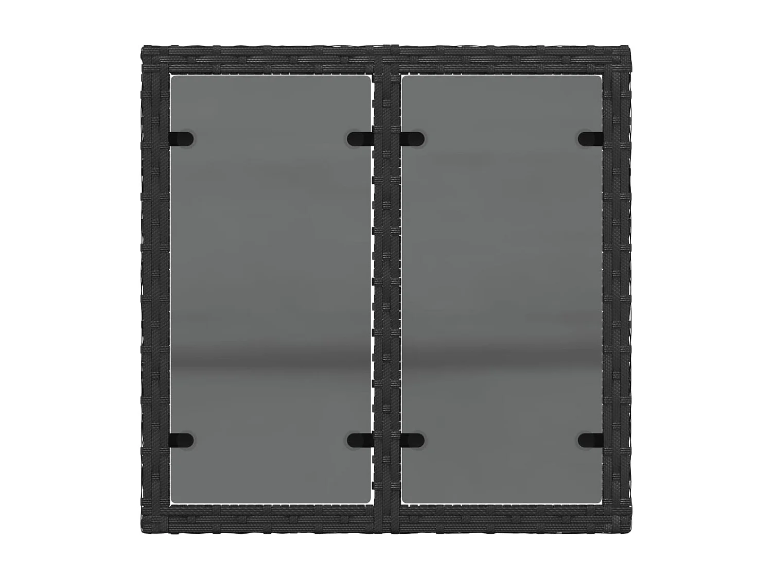 Table de jardin dessus en verre noir 55x55x37 cm résine tressée