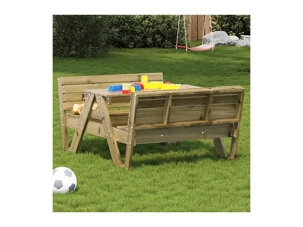 Table de pique-nique pour enfants bois de pin imprégné