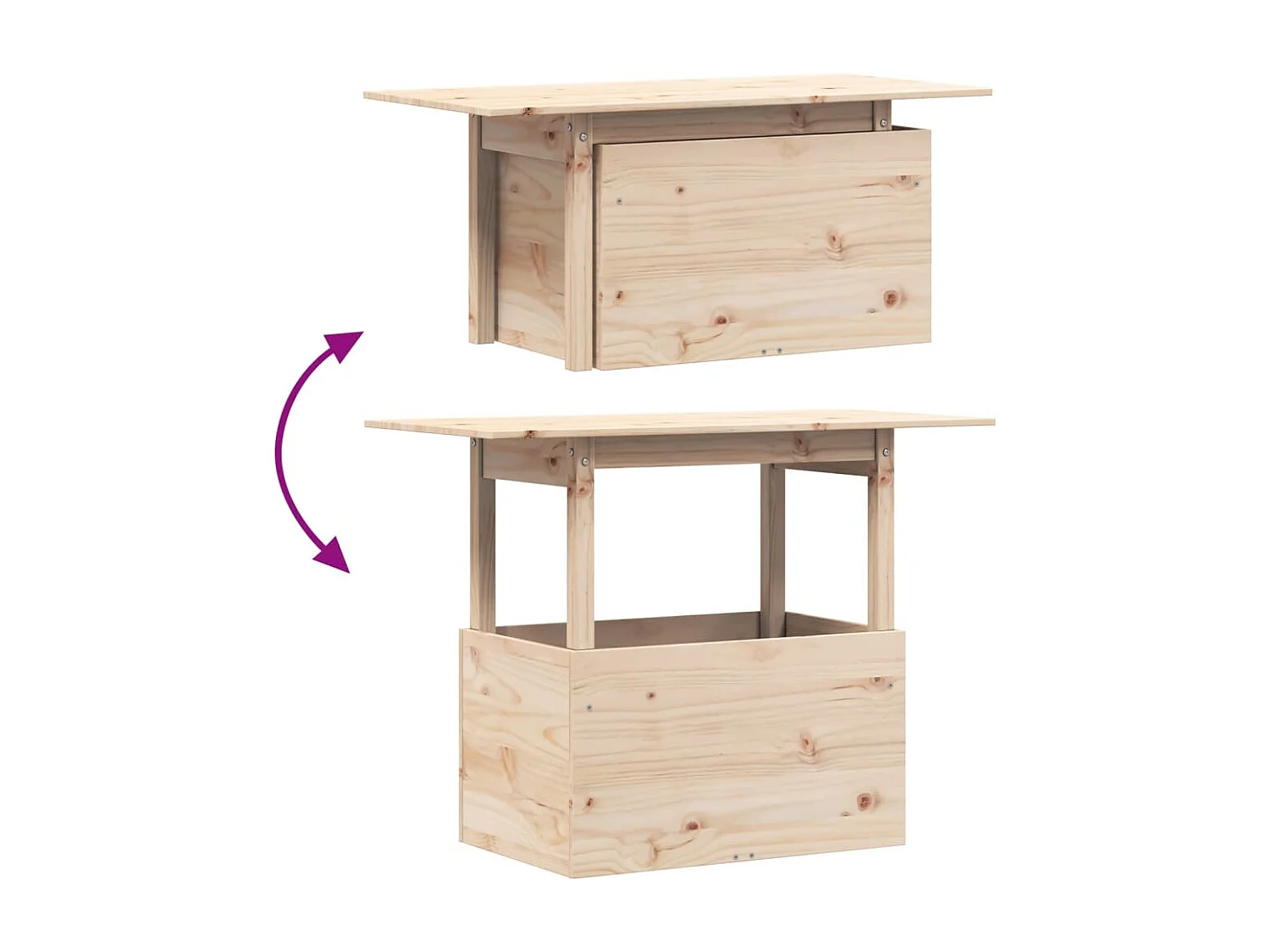 Table de jardin 100x50x75 cm bois massif de pin