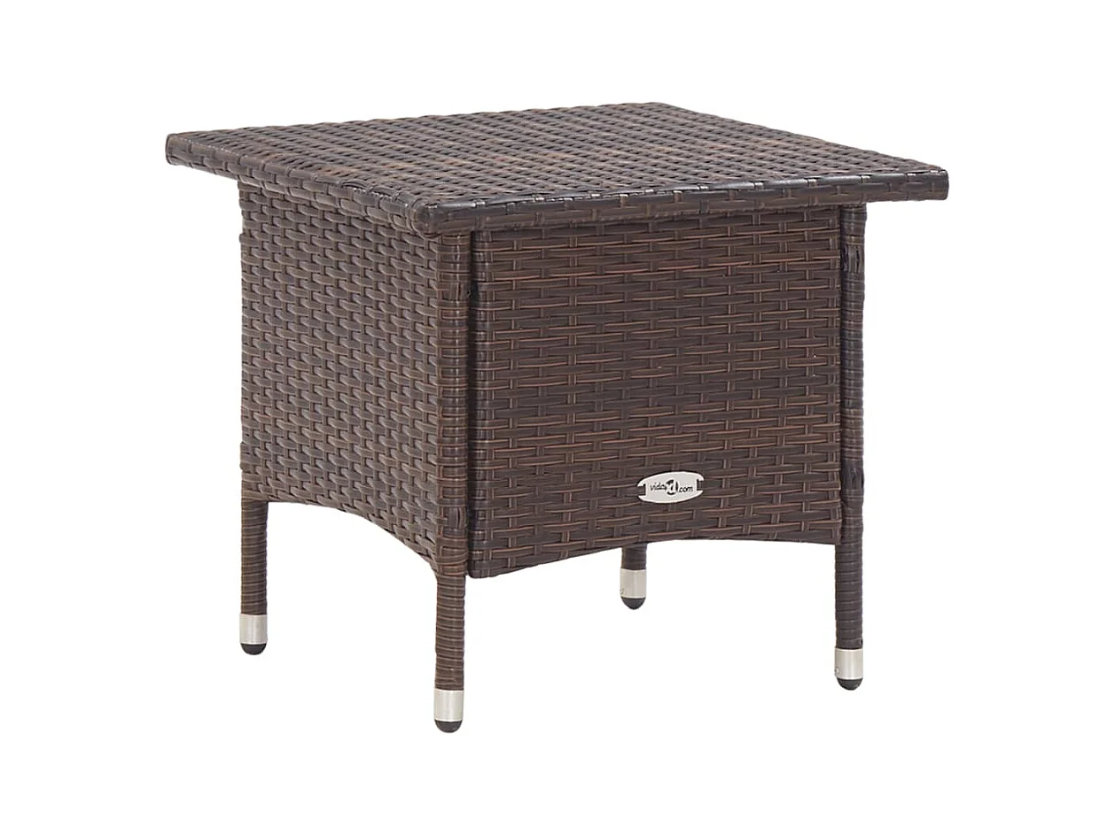 Table à thé Marron 50x50x47 cm Résine tressée