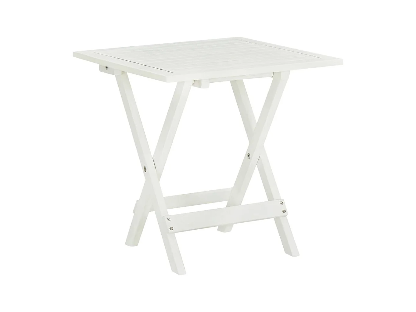 Table de bistro Blanc 46x46x47 cm Bois d'acacia massif