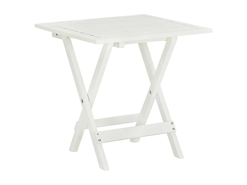 Table de bistro Blanc 46x46x47 cm Bois d'acacia massif