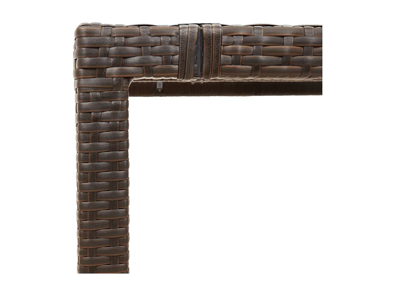 Tuintafel met glazen blad 90x90x75 cm poly rattan bruin