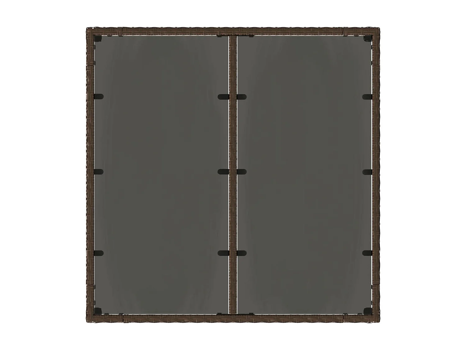 Table de jardin avec dessus en verre marron résine tressée