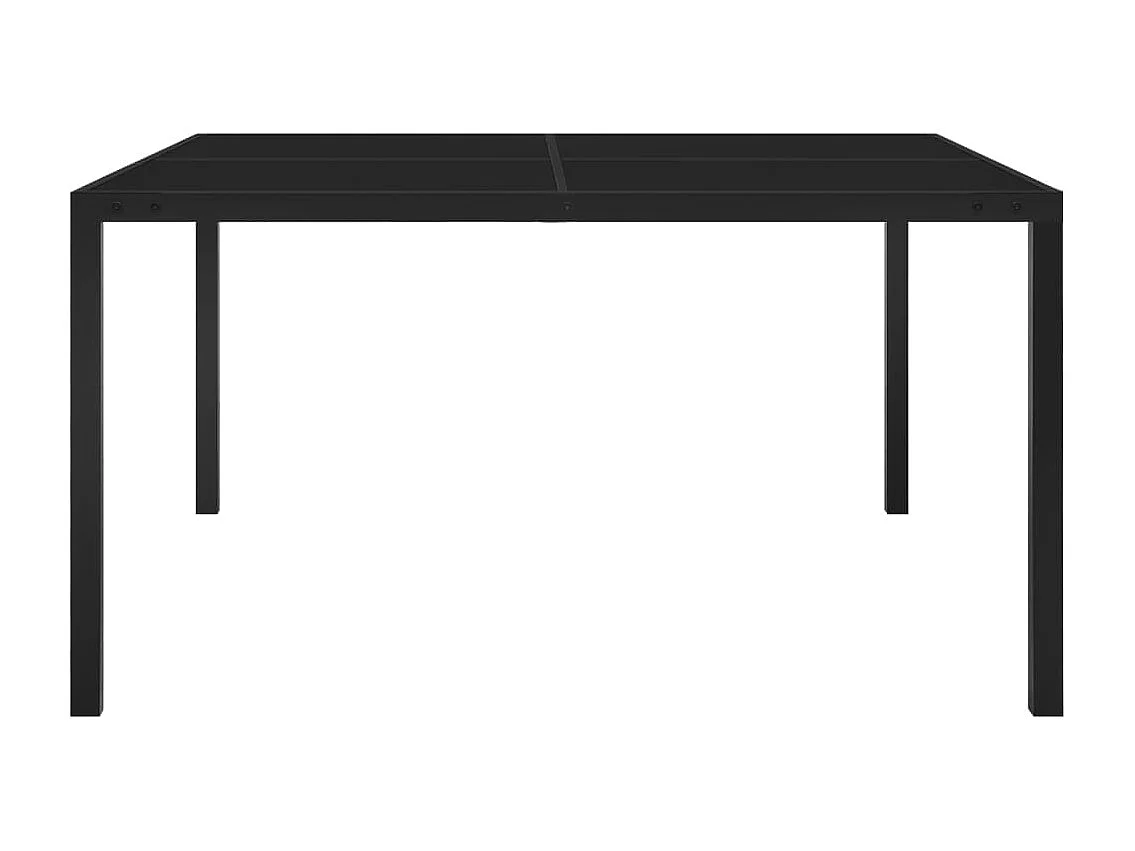 Mesa de jardín de acero y vidrio negra 130x130x72 cm