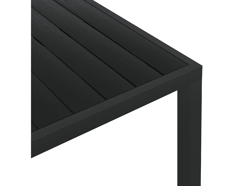 Table de jardin Noir 185 x 90 x 74 cm Aluminium et WPC