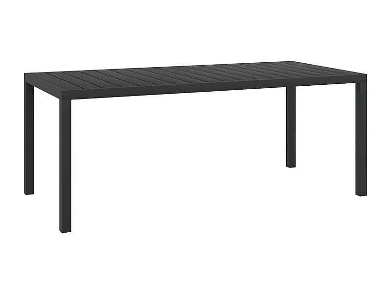 Table de jardin Noir 185 x 90 x 74 cm Aluminium et WPC