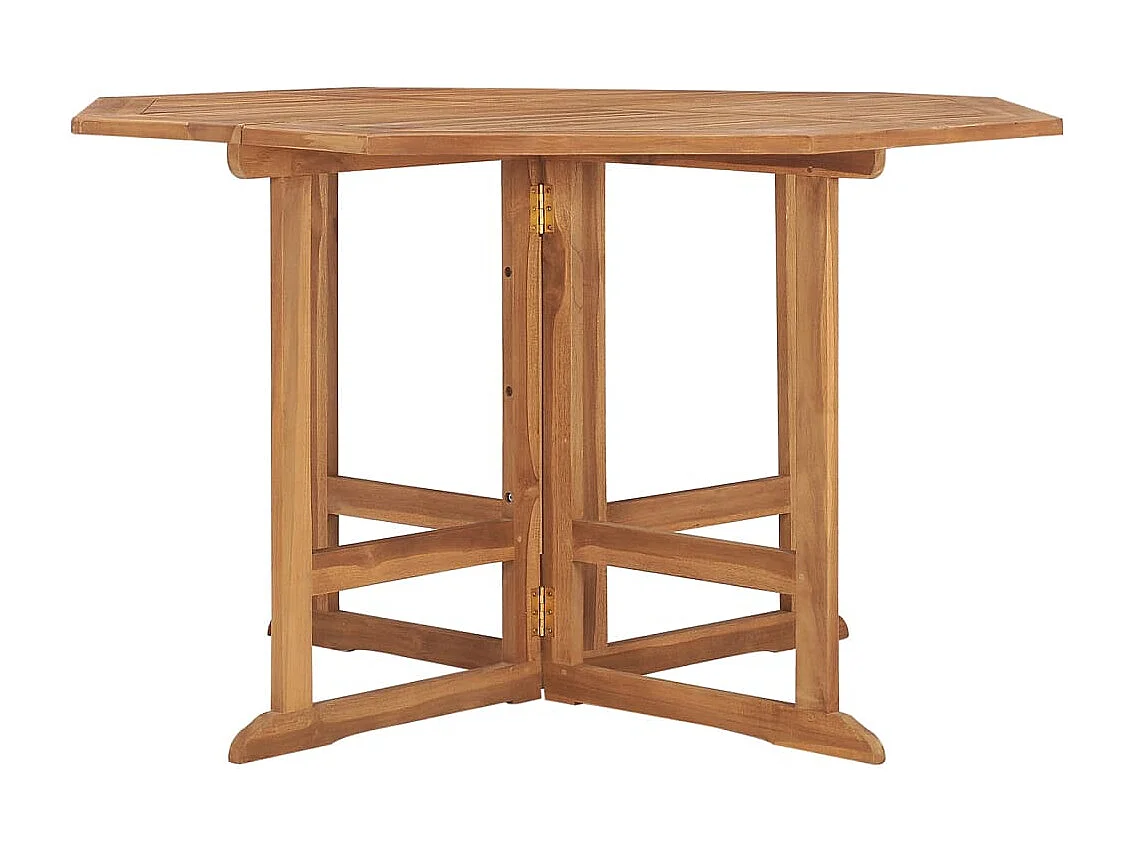 Mesa de jantar para jardim dobrável 110x110x75 cm teca maciça