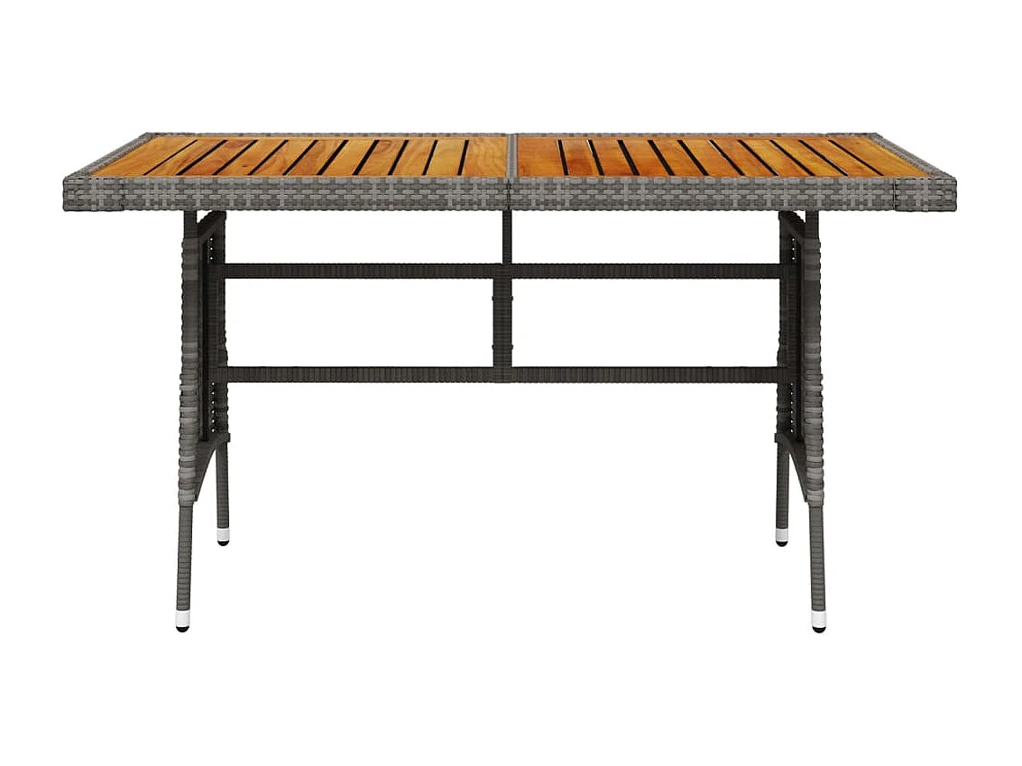 Table de jardin Gris 130x70x72 cm Résine tressée et acacia