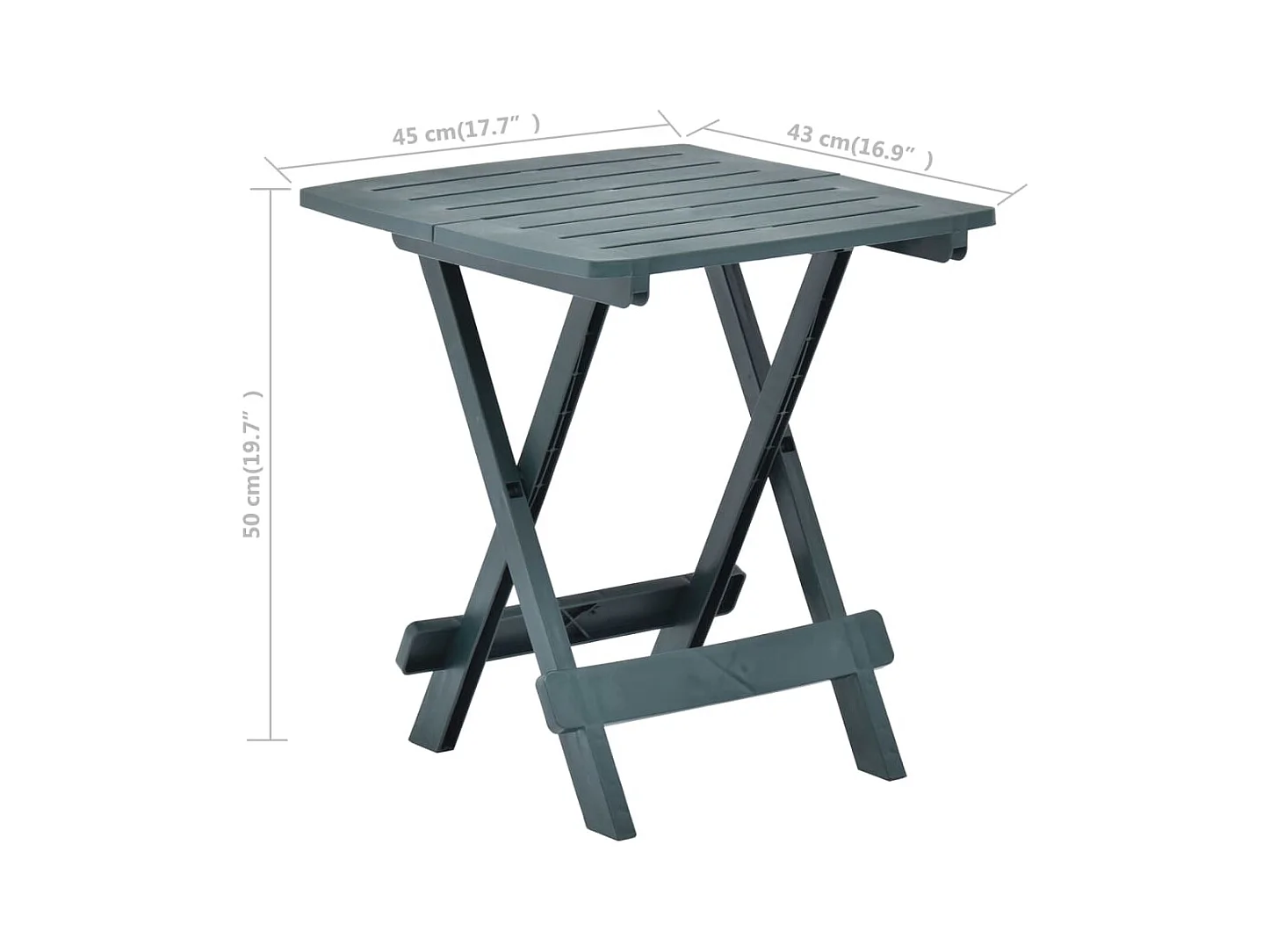 Table pliable de jardin Vert 45x43x50 cm Plastique