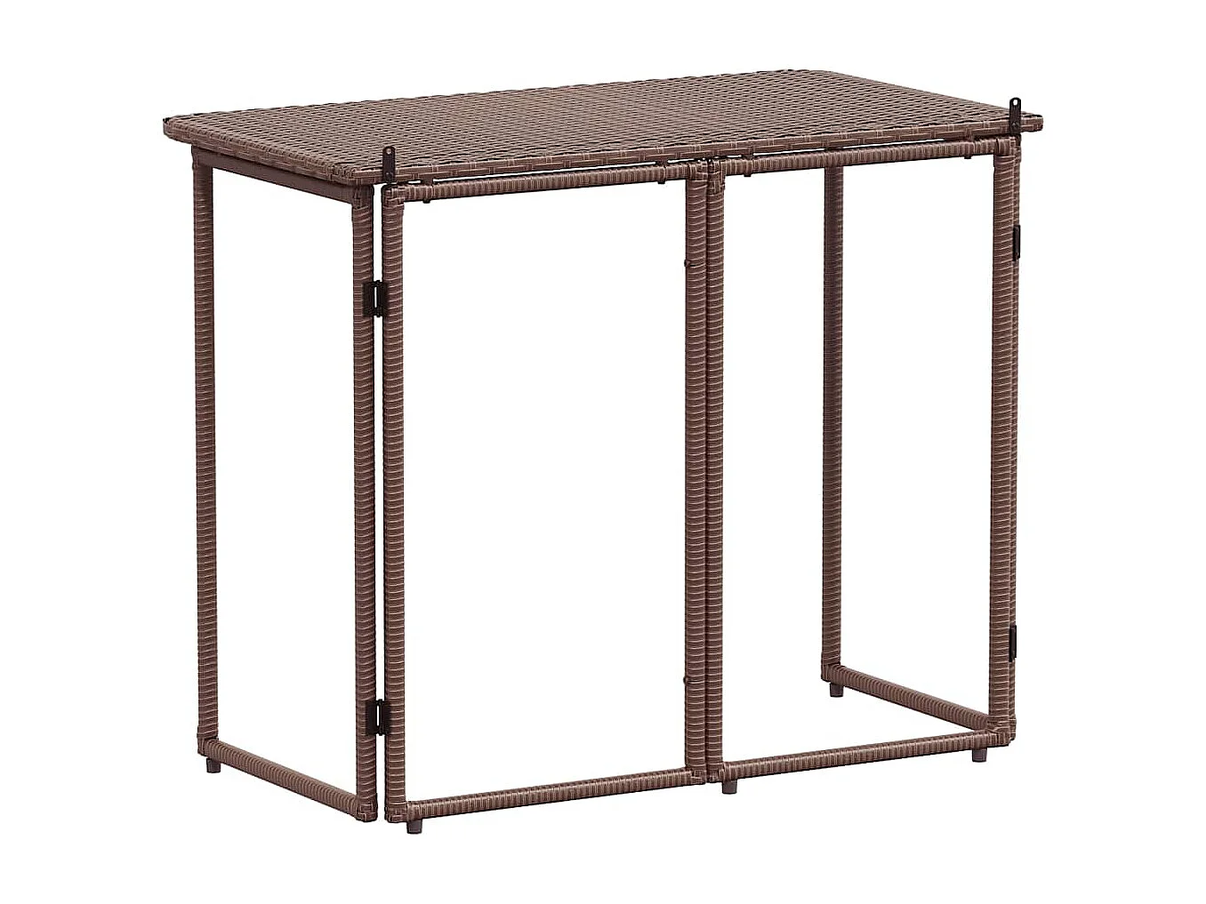 Table de jardin pliante marron 90 x 51 x 75 cm polyrotin