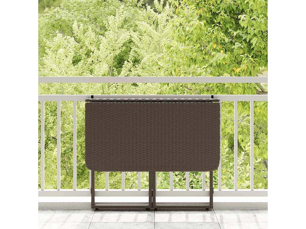Mesa de jardín plegable marrón 90x51x75 cm ratán sintético