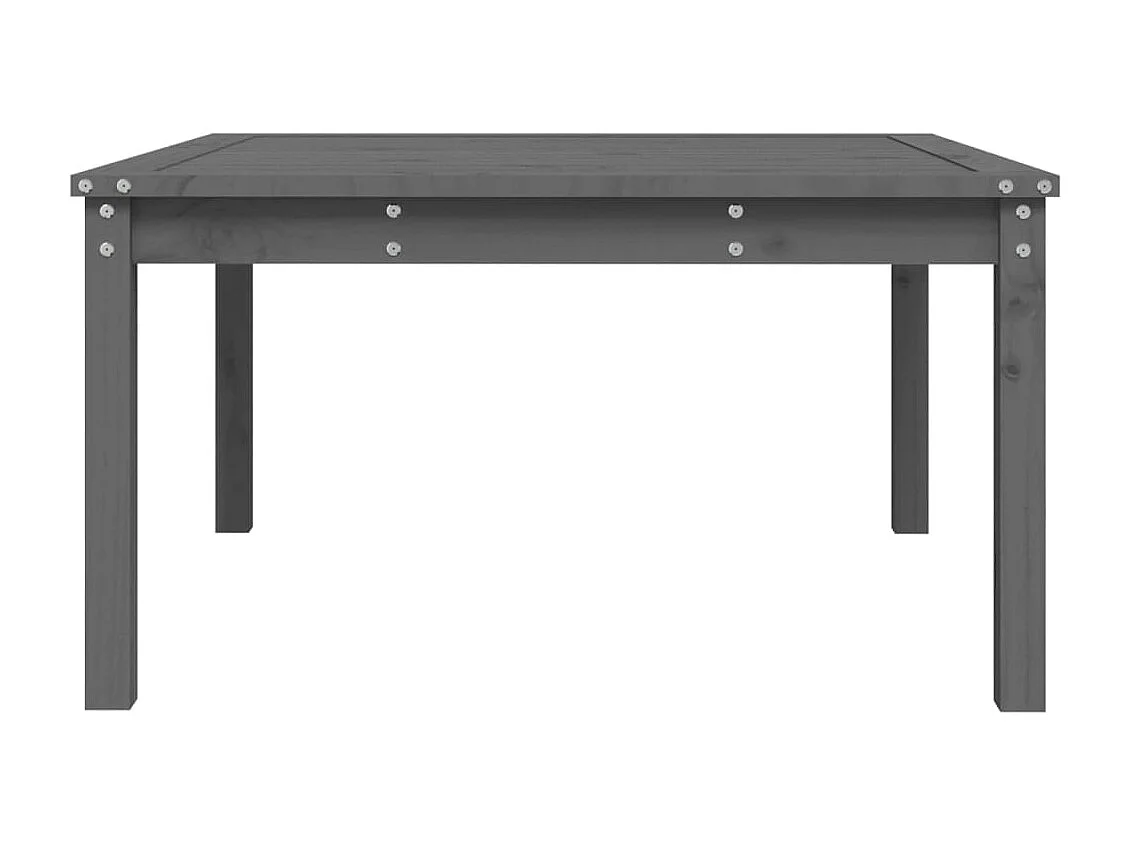 Table de jardin gris 82,5x82,5x45 cm bois massif de pin