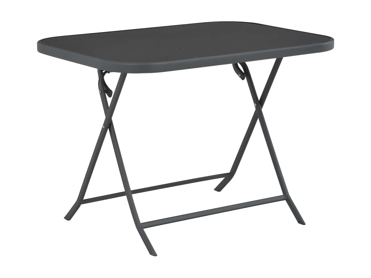 Table pliable de jardin Gris 100x75x72 cm Verre et acier