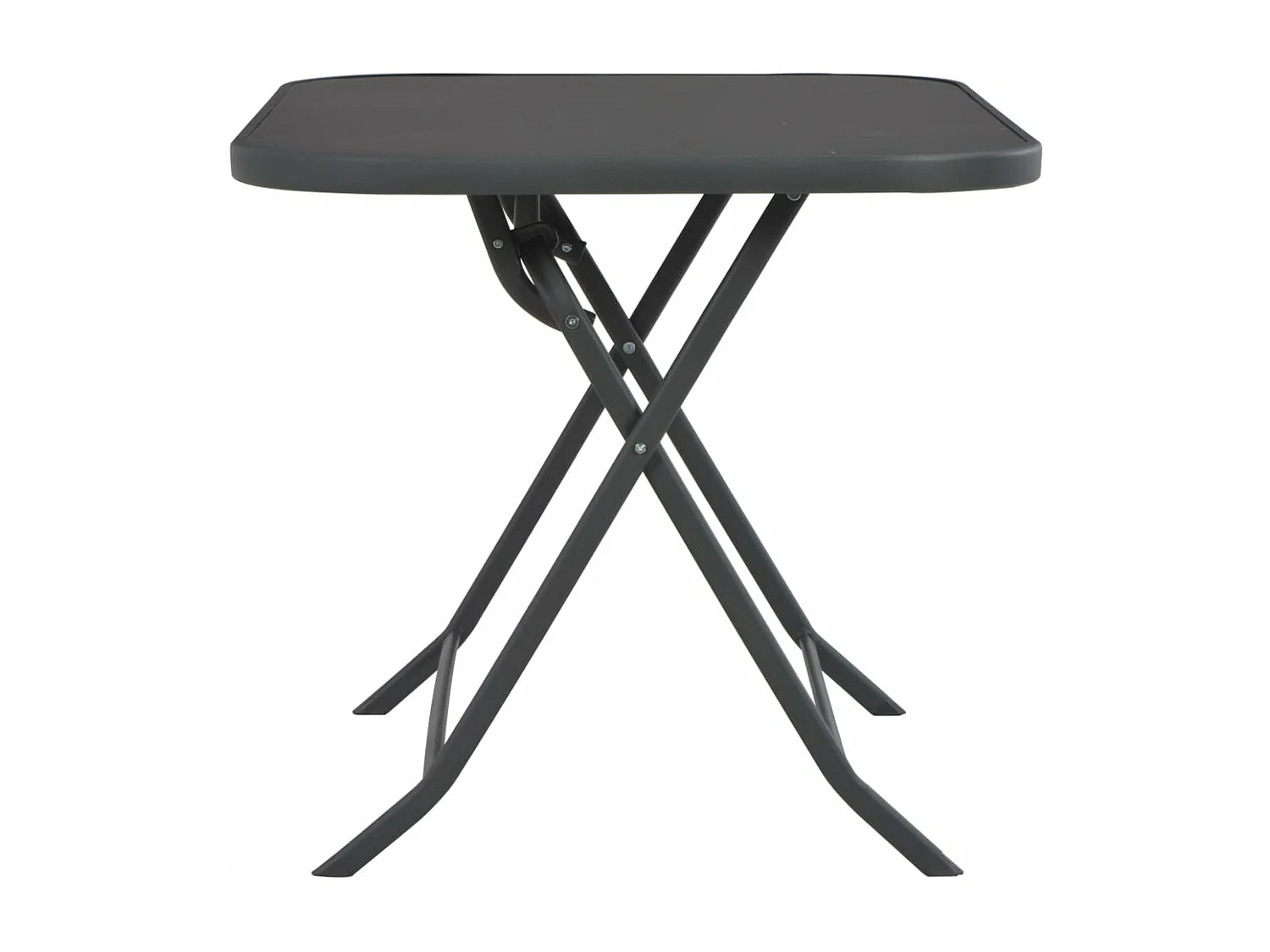 Table pliable de jardin Gris 100x75x72 cm Verre et acier