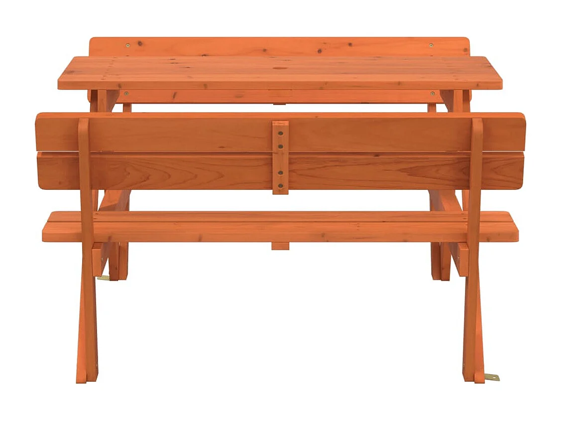 Table de pique-nique pour 4 enfants avec trou de parasol sapin