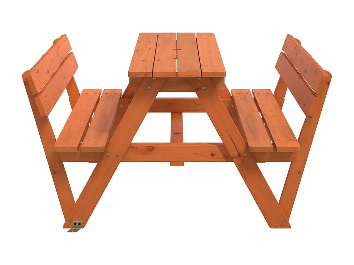 Table de pique-nique pour 4 enfants avec trou de parasol sapin