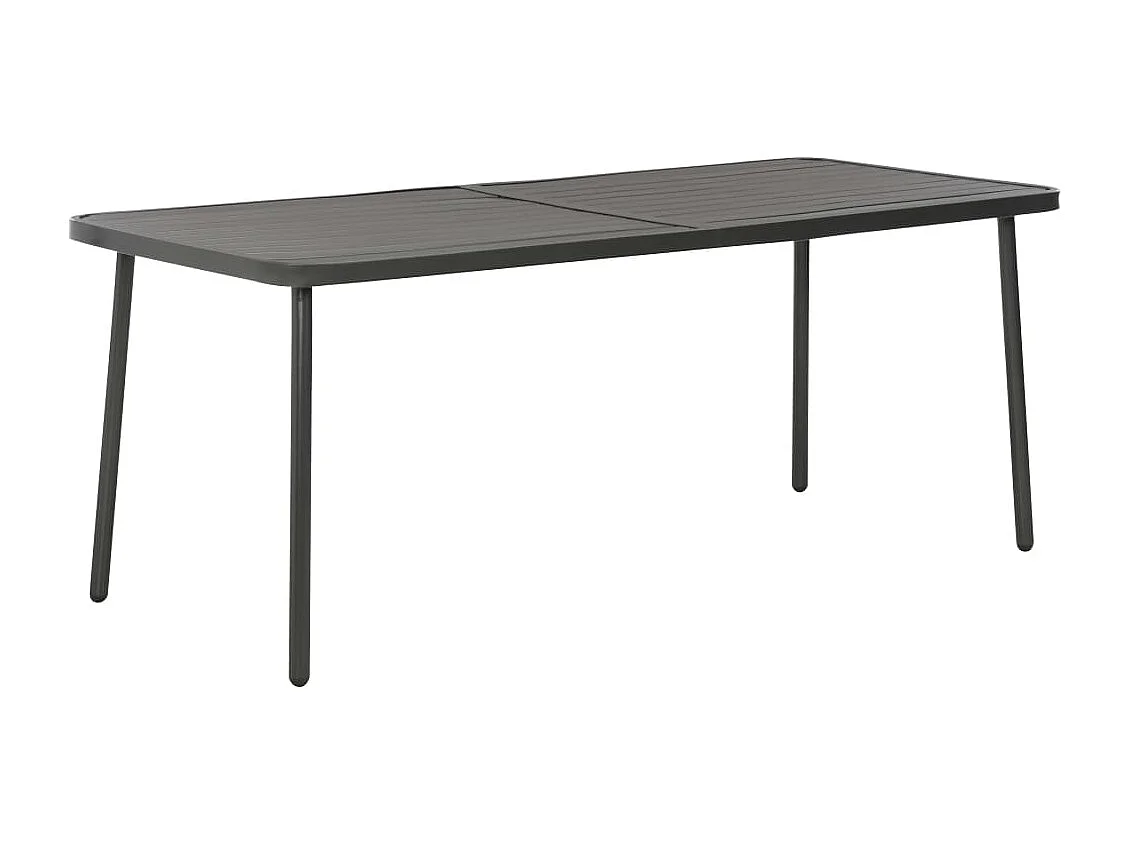 Mesa de jardín de acero gris oscuro 180x83x72 cm