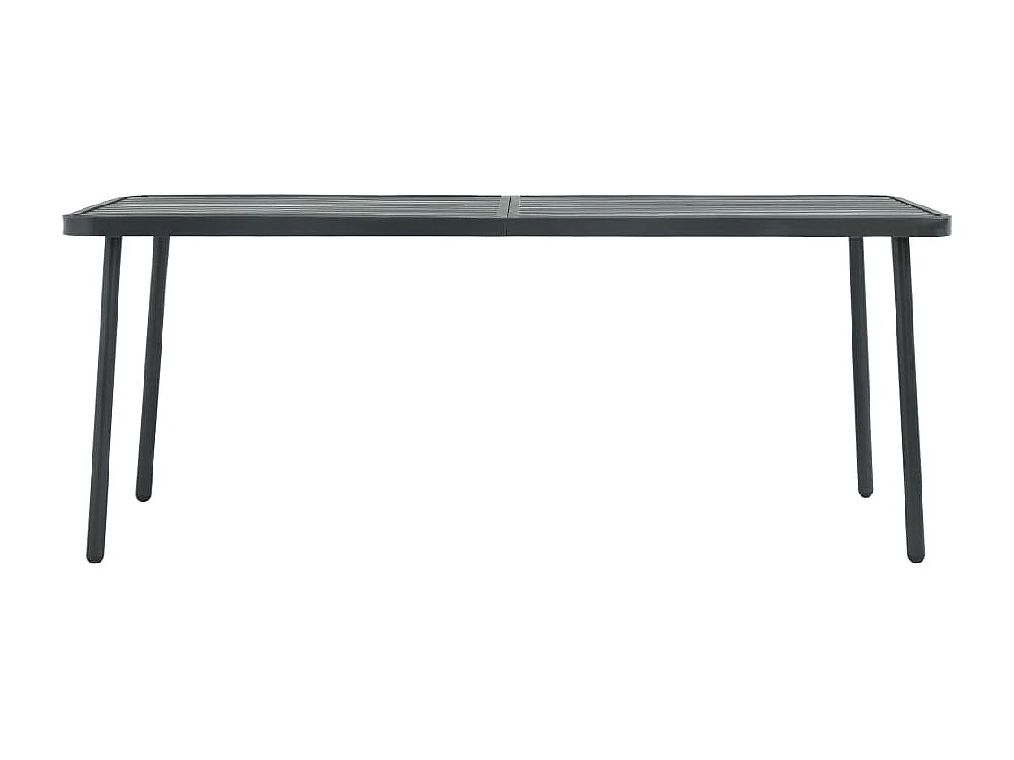Mesa de jardín de acero gris oscuro 180x83x72 cm