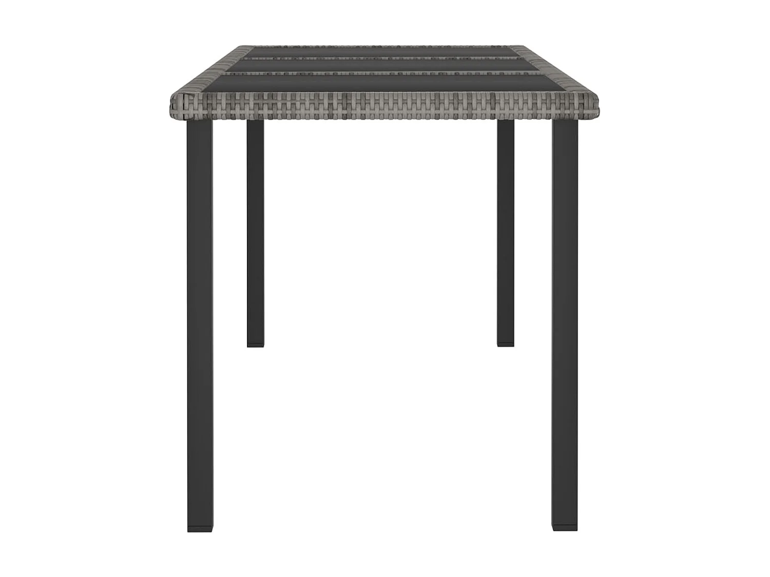 Table à dîner de jardin Gris 180x70x73 cm Résine tressée