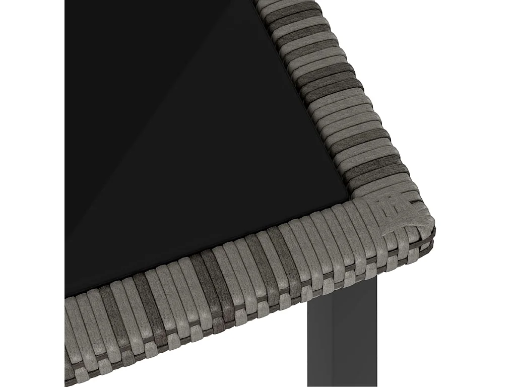 Table à dîner de jardin Gris 180x70x73 cm Résine tressée