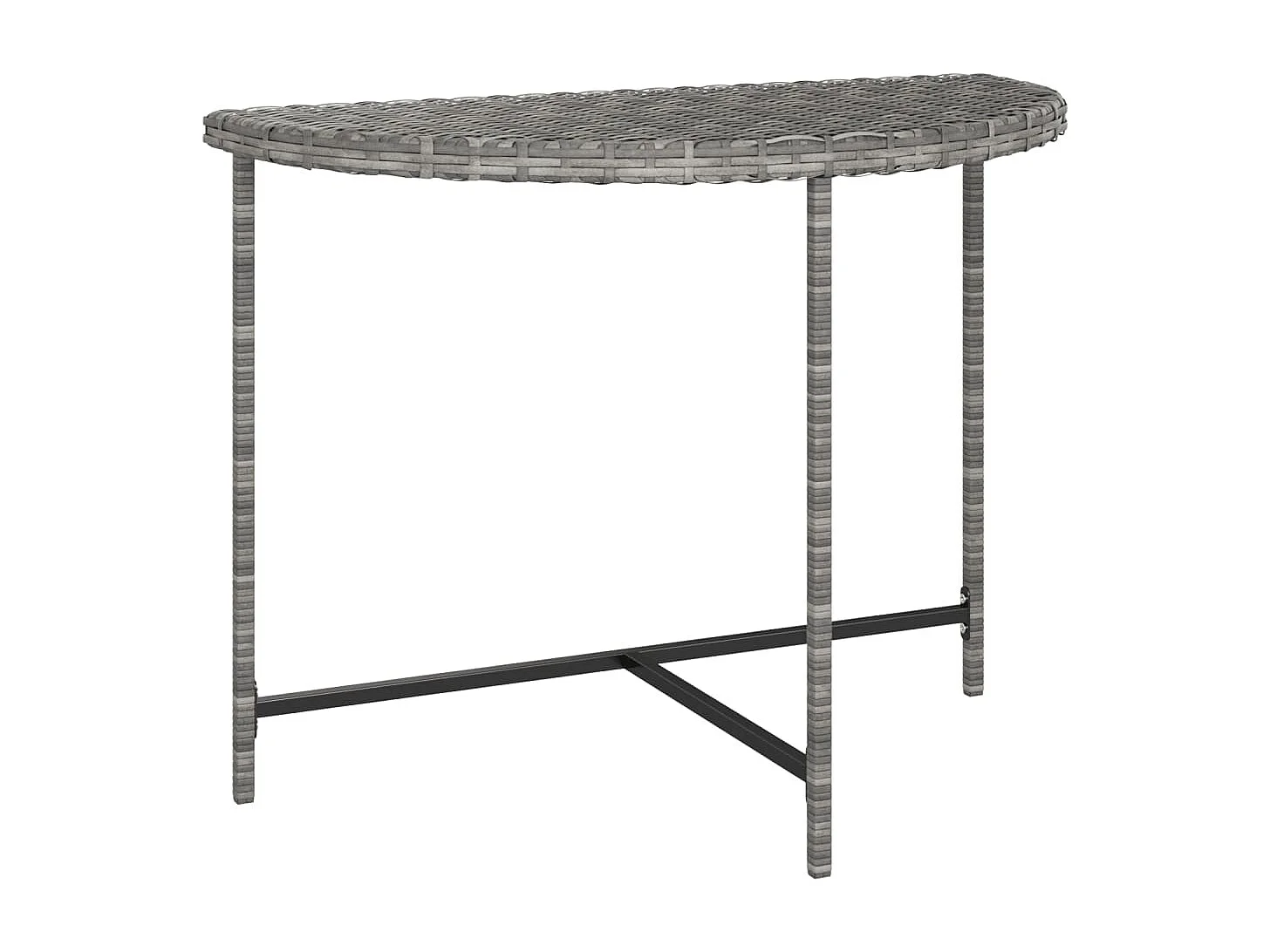 Table de jardin Gris 100x50x75 cm Résine tressée