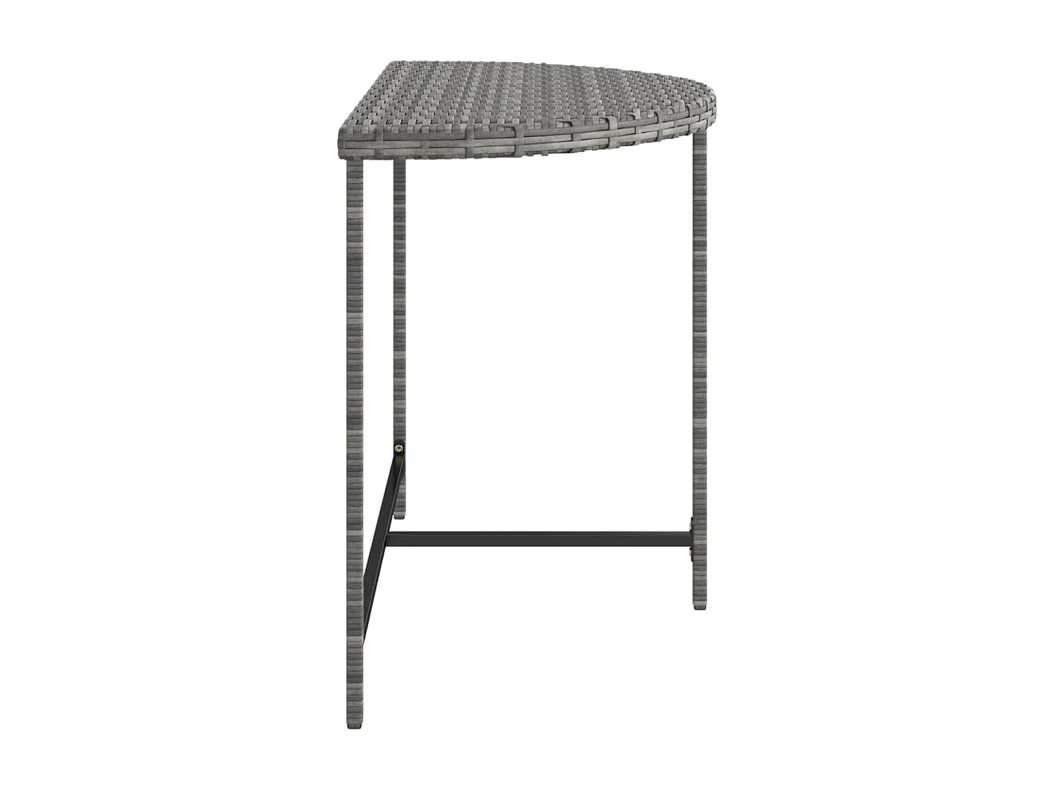 Table de jardin Gris 100x50x75 cm Résine tressée