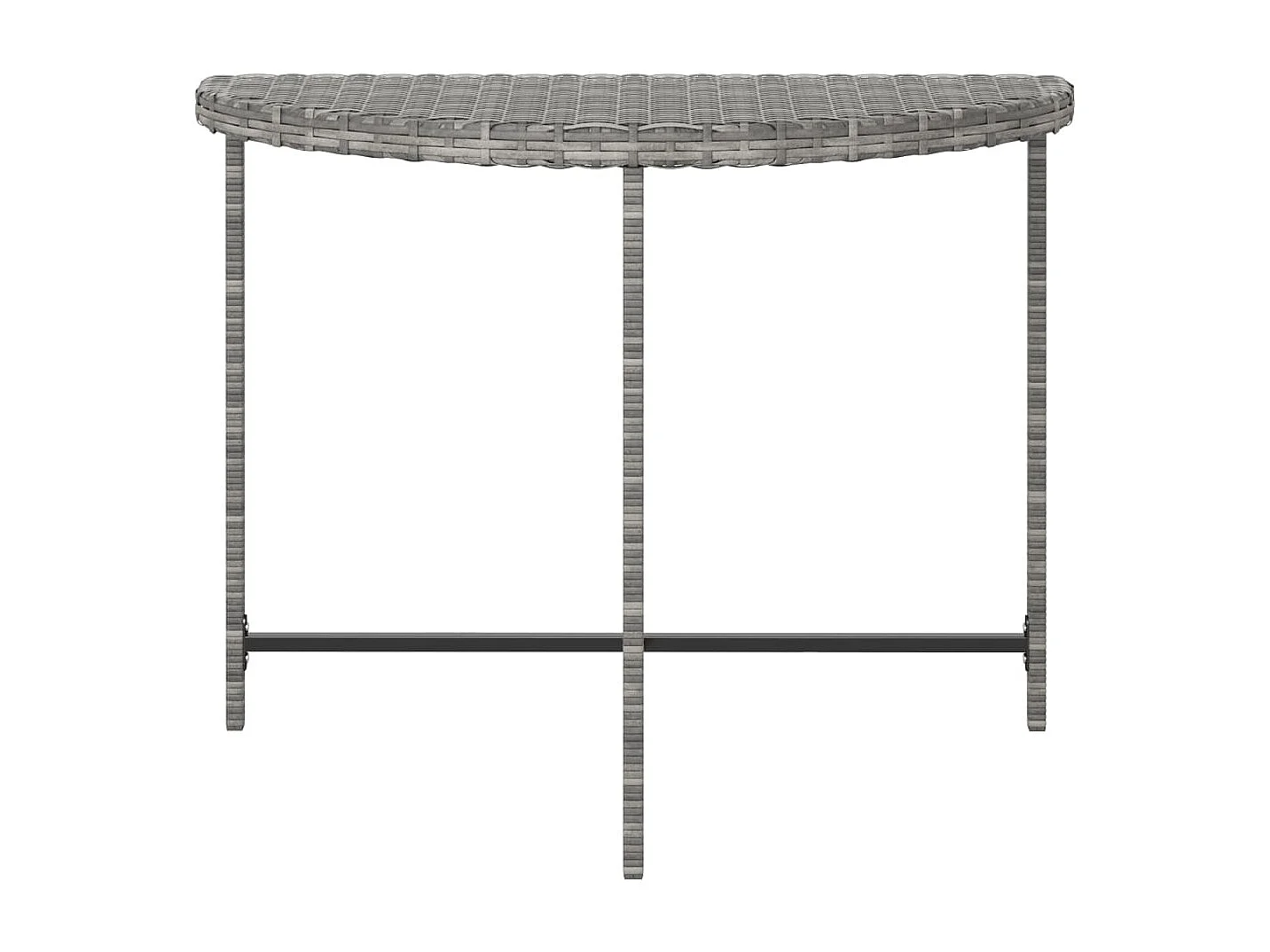 Table de jardin Gris 100x50x75 cm Résine tressée