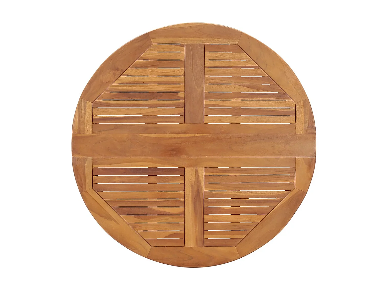 Tuintafel inklapbaar Ø 90x75 cm massief teakhout