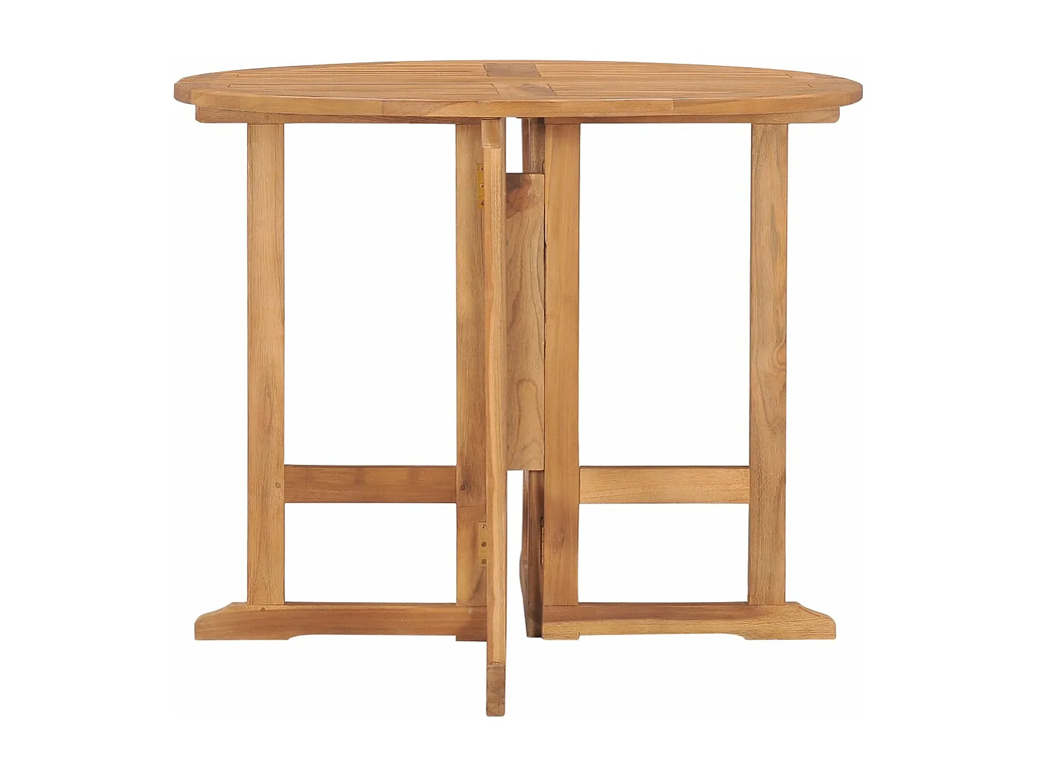 Mesa de jantar para jardim dobrável Ø90x75 cm teca maciça