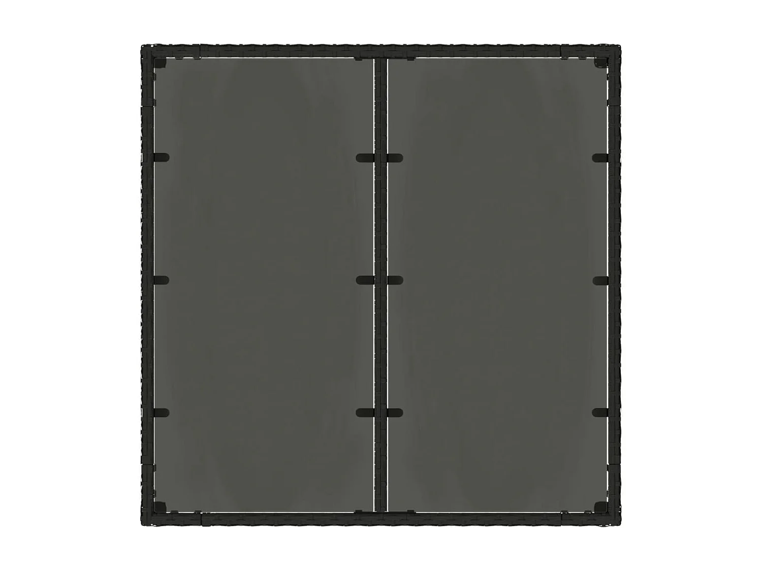 Table de jardin dessus en verre Noir 90x90x75 cm Résine tressée