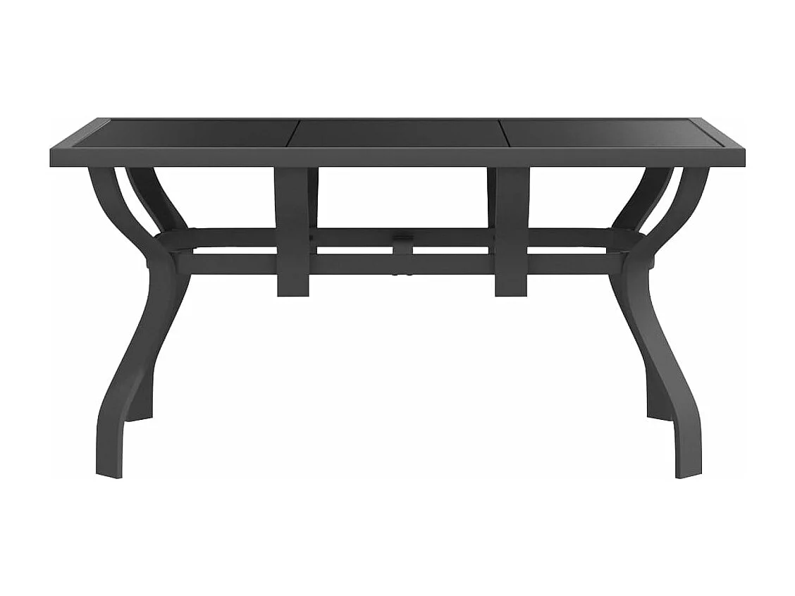 Table de jardin Gris et noir 140x70x70 cm Acier et verre