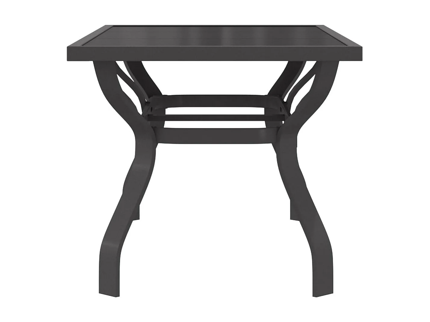 Table de jardin Gris et noir 140x70x70 cm Acier et verre
