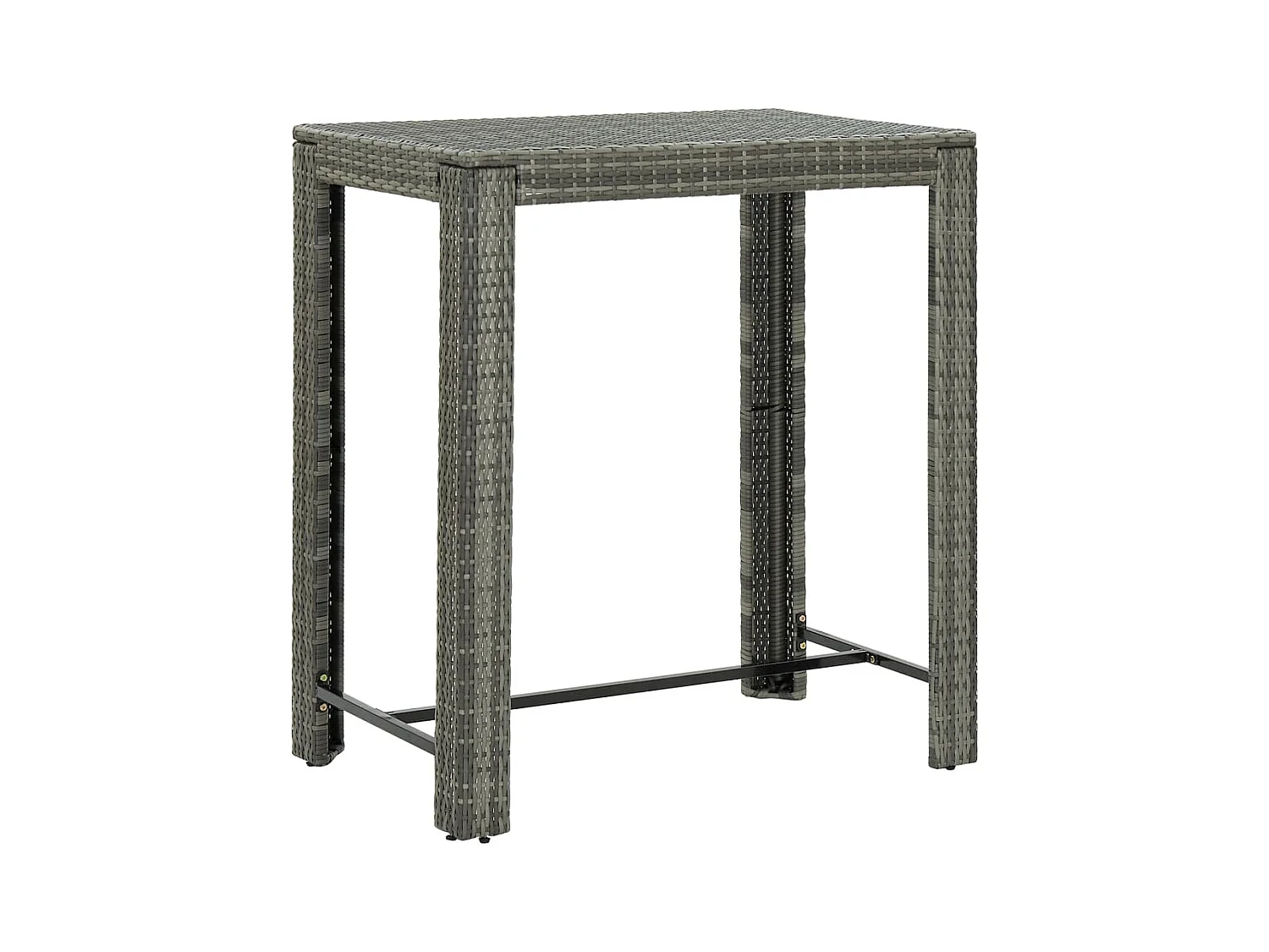 Table de bar de jardin Gris 100x60,5x110,5 cm Résine tressée